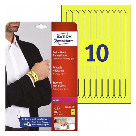 Laser printer wristbands